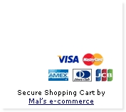 Secure Shopping Cart by
Mal’s e-commerce

